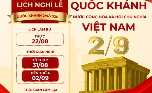 THÔNG BÁO LỊCH NGHỈ LỄ QUỐC KHÁNH 02/09